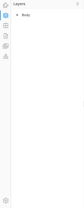The Swebsy Layers tab showing the page hierarchy as nested rows.